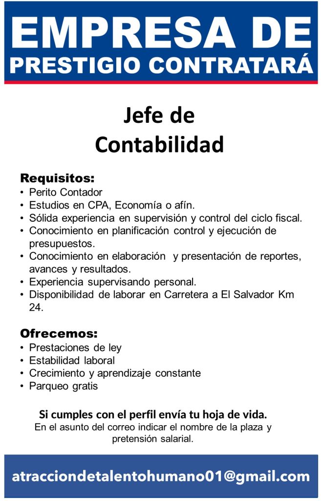 JEFE DE CONTABILIDAD
